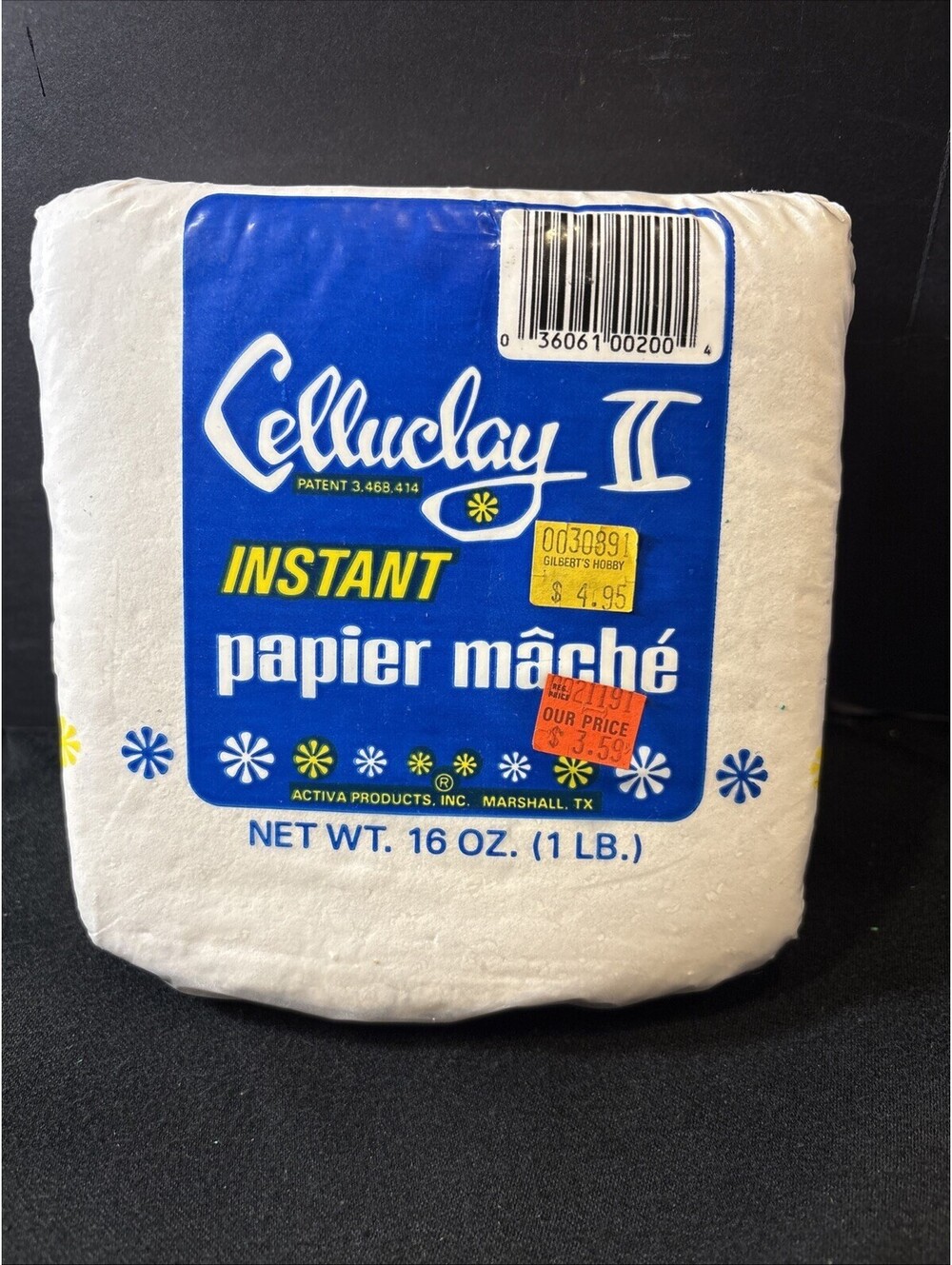 NEW NOS VTG Celluclay II Instant Papier Mache Art & Crafts 1Lbs Paper Mache USA